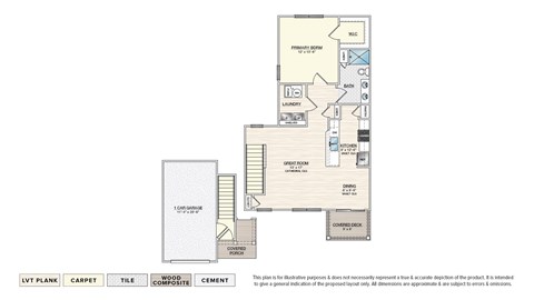 Floor plan for 1 bed, 1 bath, 902 sqft